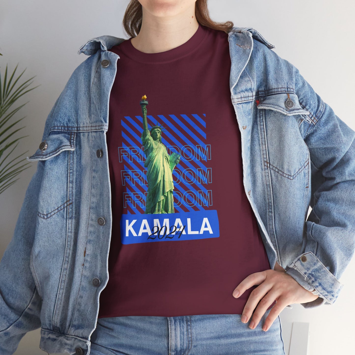 Statue of Liberty Kamala 2024 Freedom Shirt- Vote Blue T-Shirt- Democrat Presidential Election T-Shirt- Save Democracy Shirt