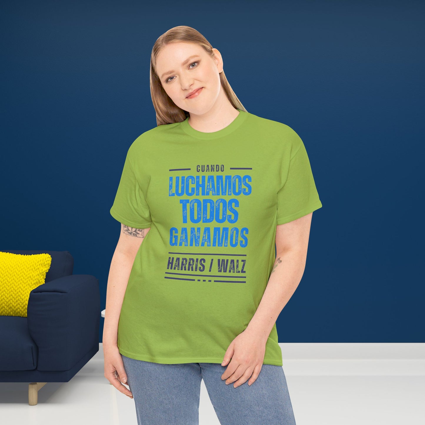 Cuando Luchamos Todos Ganamos Shirt- When We Fight We Win Tee in Spanish-  Latinx for Harris Democrat Presidential Election T-Shirt