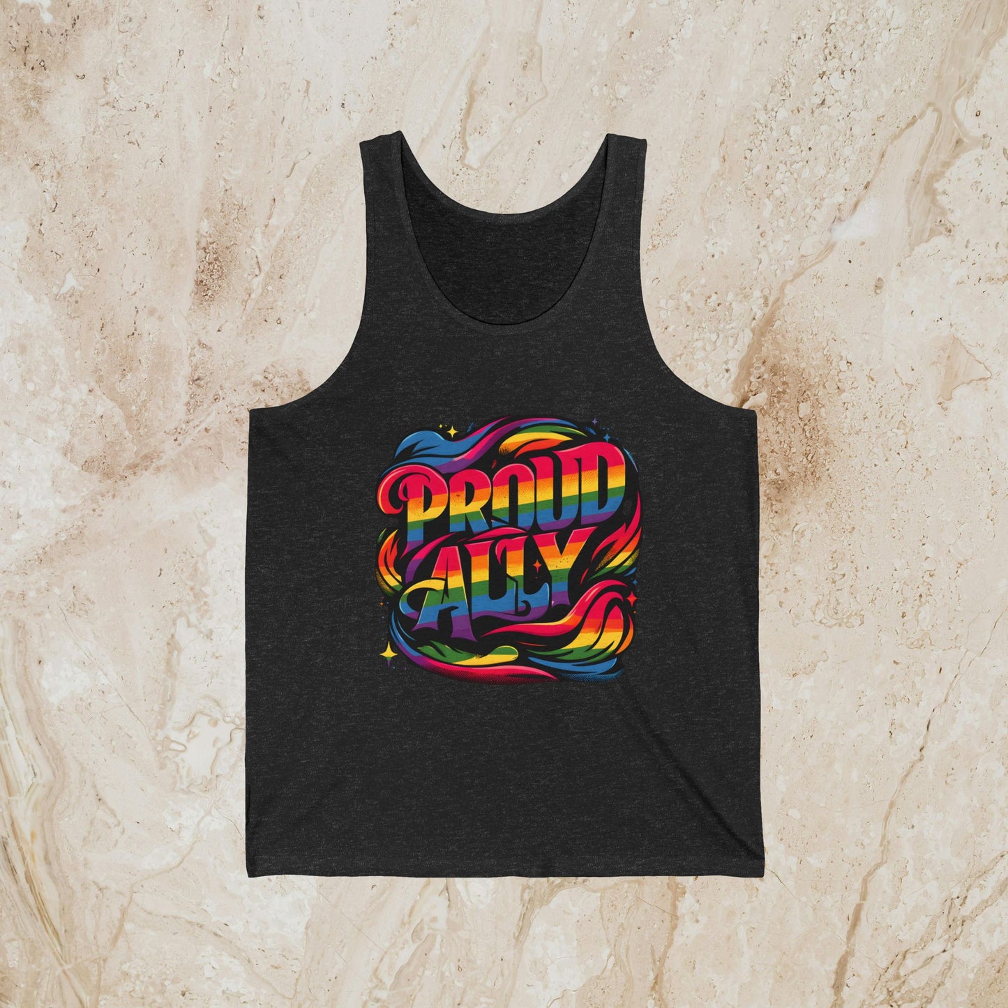 Proud Straight Ally Gay Pride Tank Top Proud Straight Supporter Bella + Canvas Cotton LGBTQIA Unisex Tanks LGBTQ Pride Shirt
