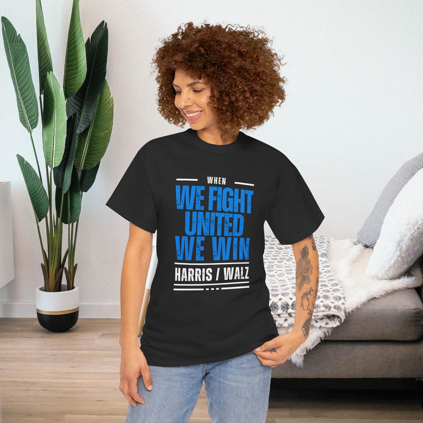 When We Fight United We Win Shirt- Harris Walz Tee-  Democrat Presidential Election T-Shirt