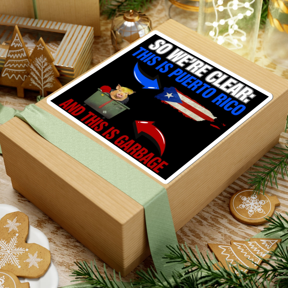 Resist Sticker Anti-Trump Merch Puerto Rico Isn't Garbage Political Decal FDT Protest Sticker Boricua Activist Anti-Fascism Resistance Decal