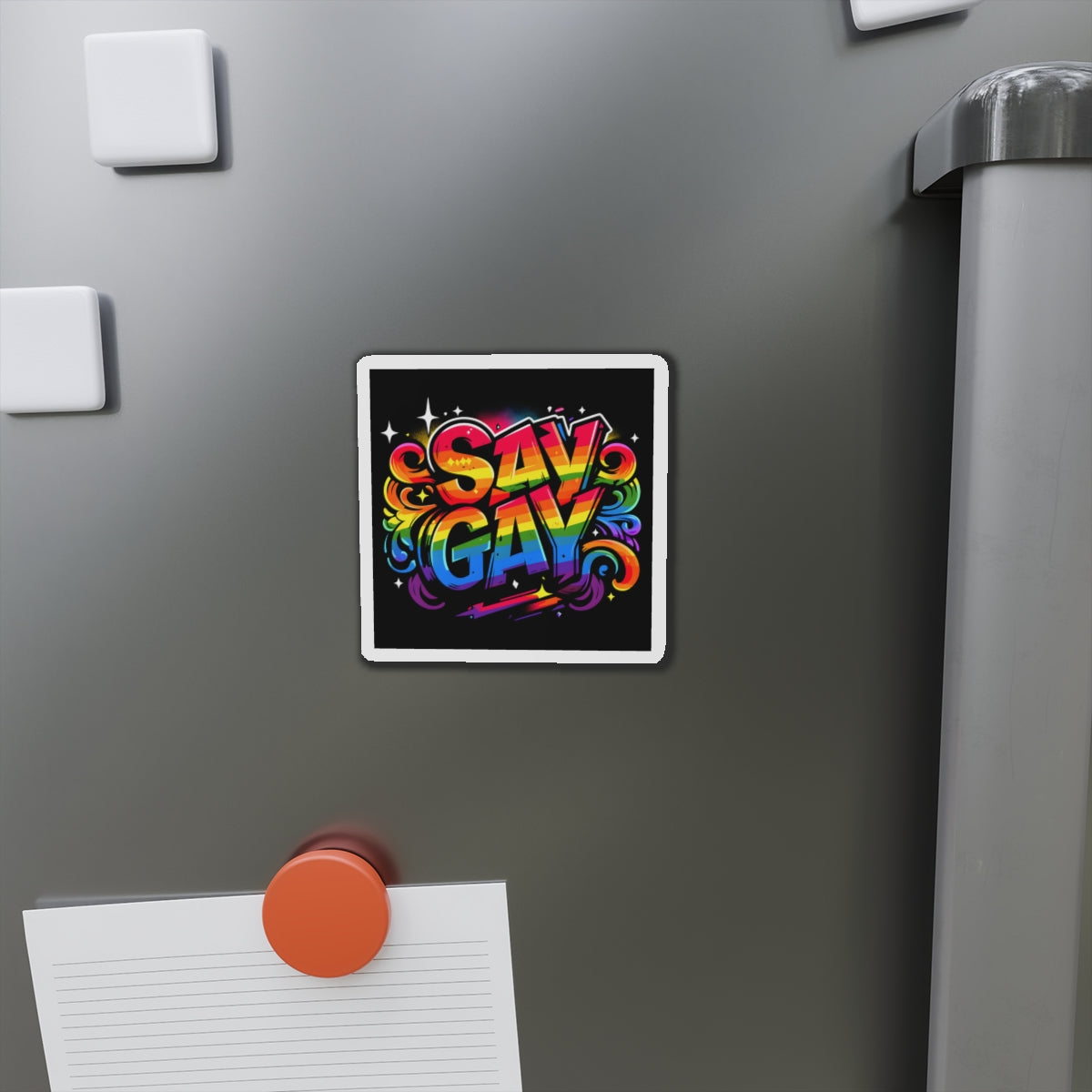 Just Say Gay LGBT Car Magnet for Fridge LGBTQ Magnetic Sign Queer Lesbian Bisexual Transgender Gay Pride Merch LGBTQIA Political Decal
