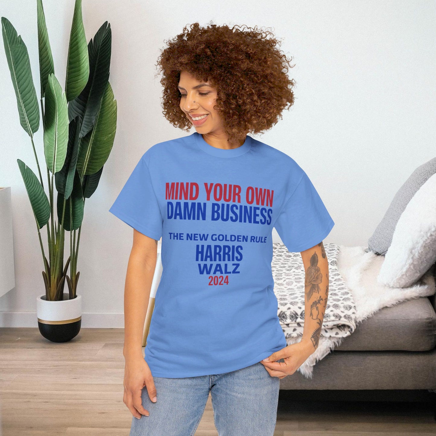 Mind Your Own Damn Business Shirt- Harris Walsh Tee-  Democrat Presidential Election T-Shirt