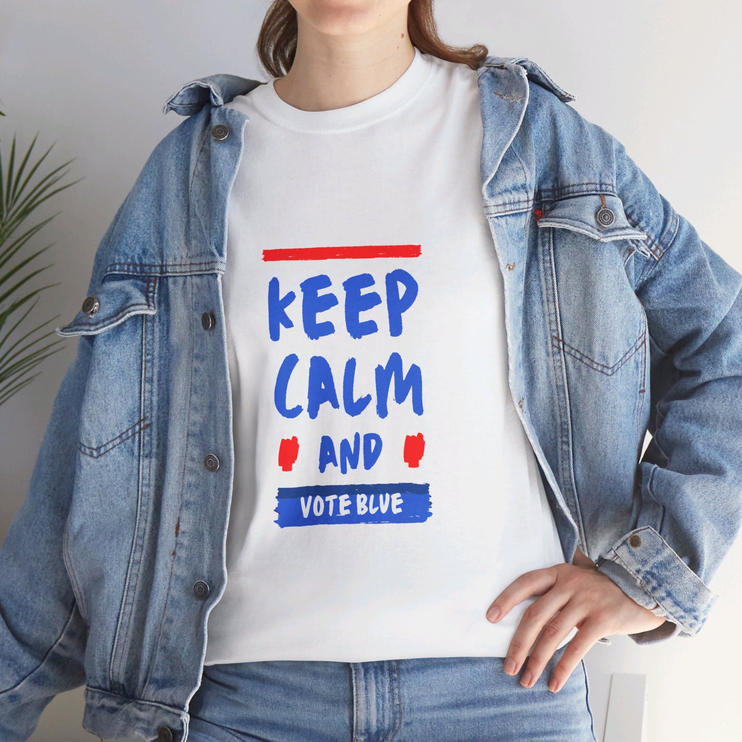 Keep Calm and Vote Blue Shirt- Save Democracy Tee- Democrat Presidential Election T-Shirt