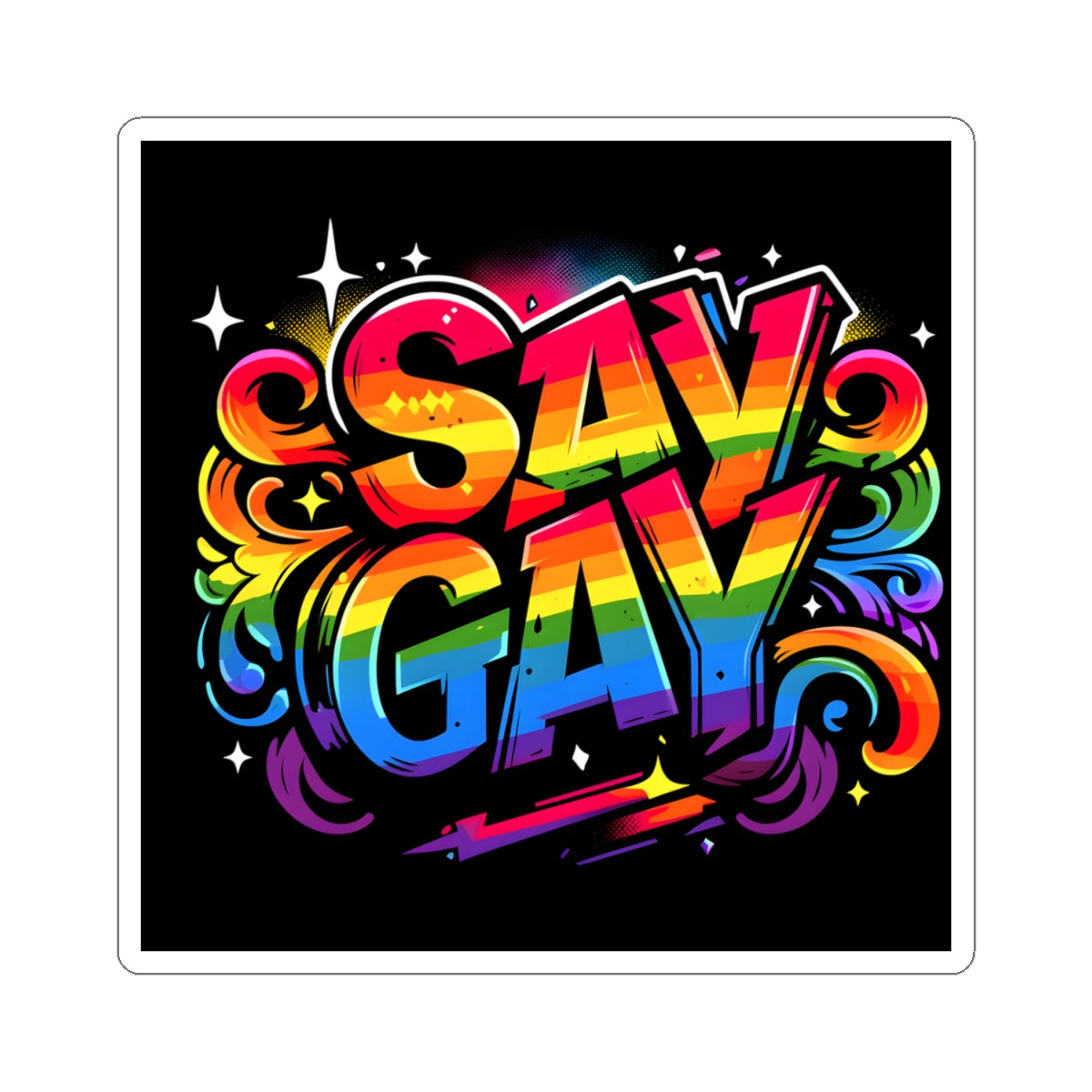Just Say Gay LGBT Water Bottle Sticker for Laptop LGBTQ Decal Queer Lesbian Bisexual Transgender Gay Pride Merch LGBTQIA Political Adhesive