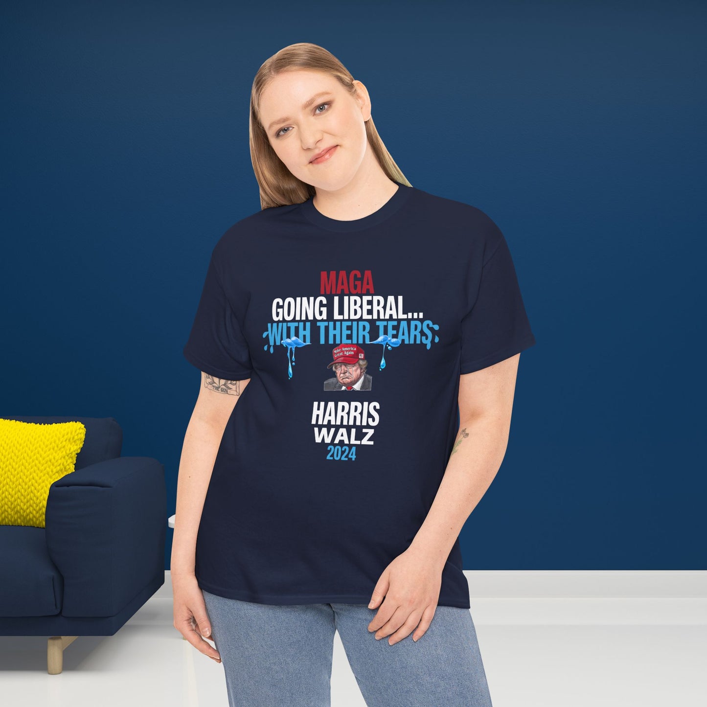 MAGA Going Liberal With Their Tears Shirt- Harris Walz Tee-  Democrat Presidential Election T-Shirt