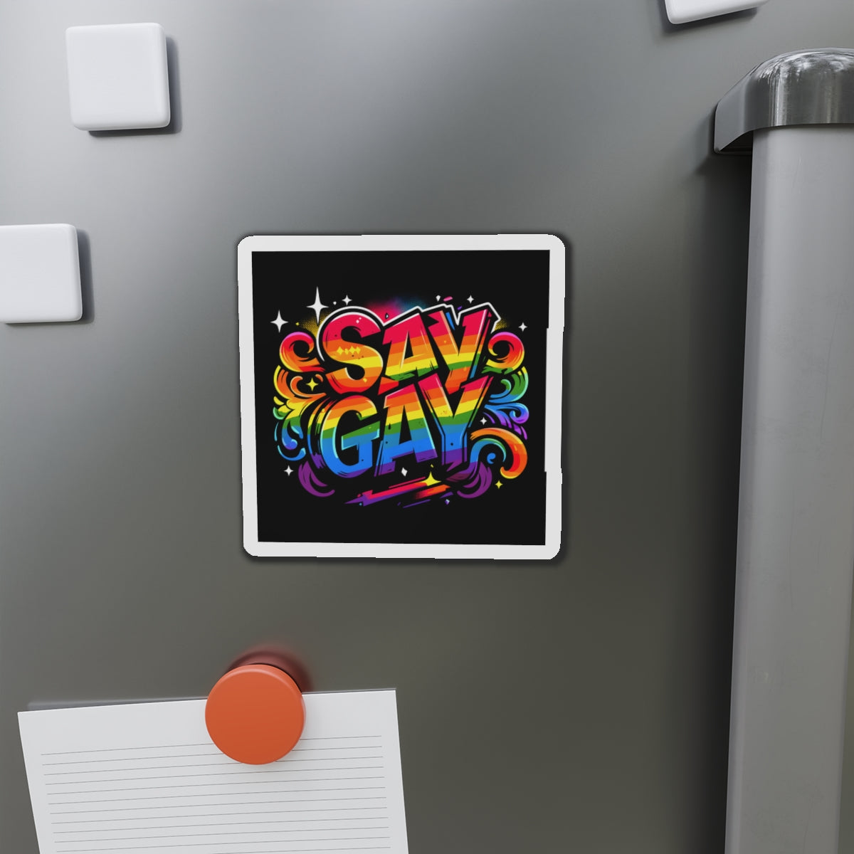 Just Say Gay LGBT Car Magnet for Fridge LGBTQ Magnetic Sign Queer Lesbian Bisexual Transgender Gay Pride Merch LGBTQIA Political Decal