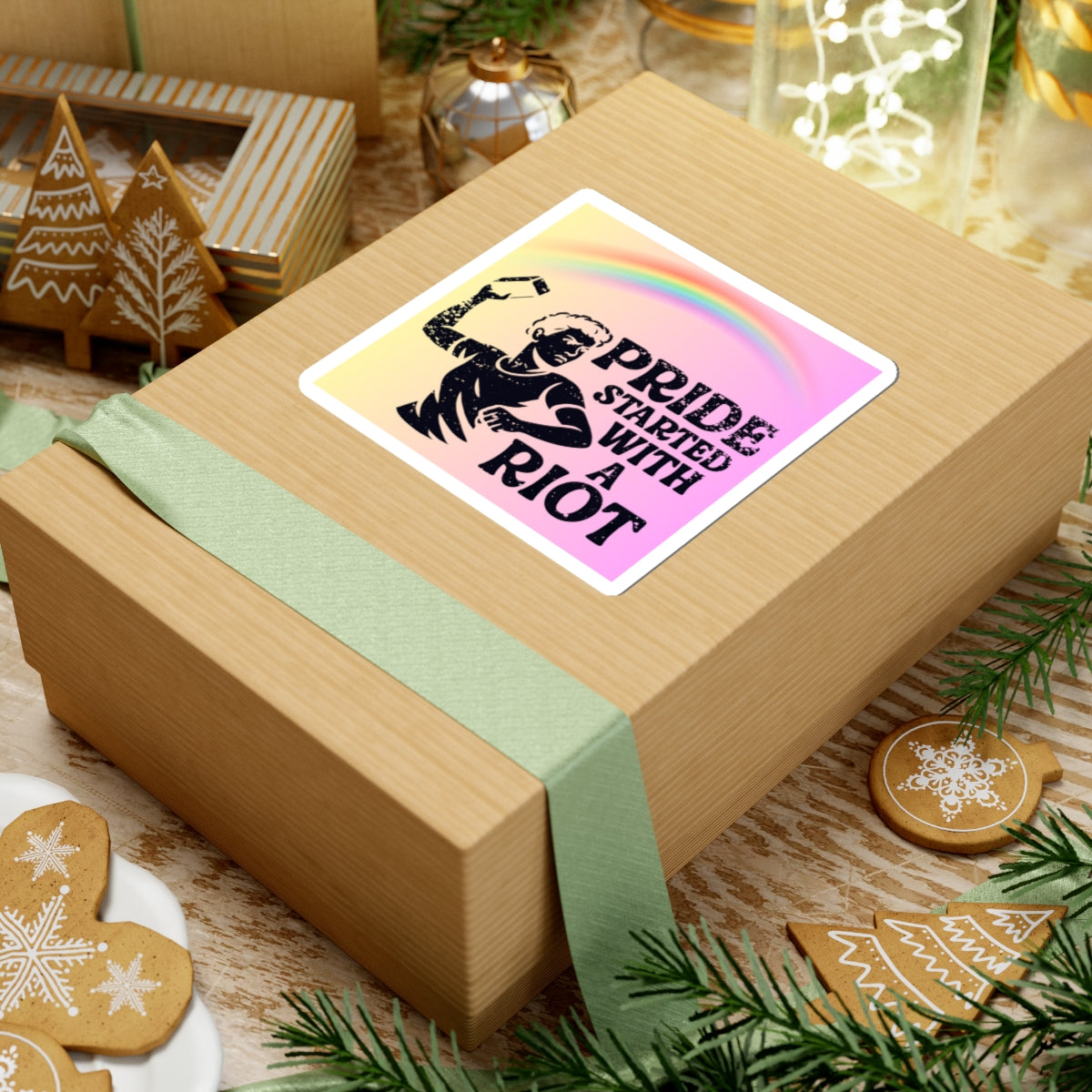 Stonewall Protest LGBT Water Bottle Sticker Laptop LGBTQ Decal Queer Lesbian Bisexual Transgender Gay Pride Merch LGBTQIA Political Adhesive