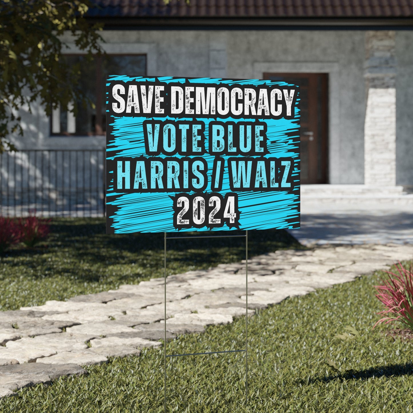 Save Democracy Vote Blue Yard Sign - Save Democracy Sign - Patriotic Election Political Decor