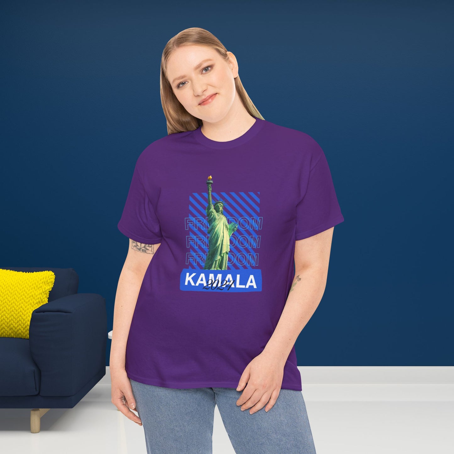 Statue of Liberty Kamala 2024 Freedom Shirt- Vote Blue T-Shirt- Democrat Presidential Election T-Shirt- Save Democracy Shirt