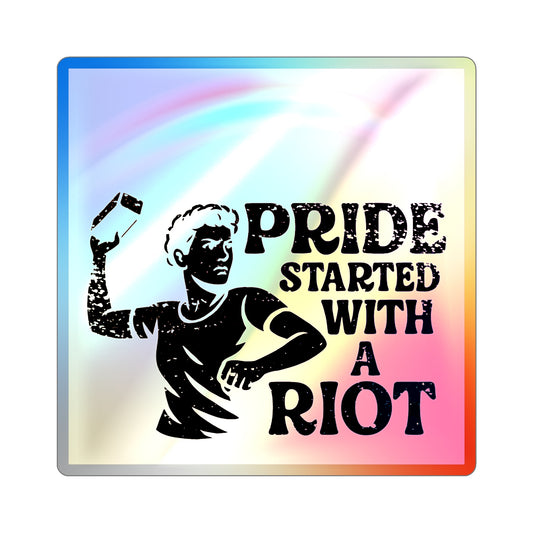 Holographic Sticker LGBT Stonewall Protest Decal Water Bottle LGBTQ Queer Lesbian Bisexual Trans Gay Pride Merch LGBTQIA Holograph Adhesive