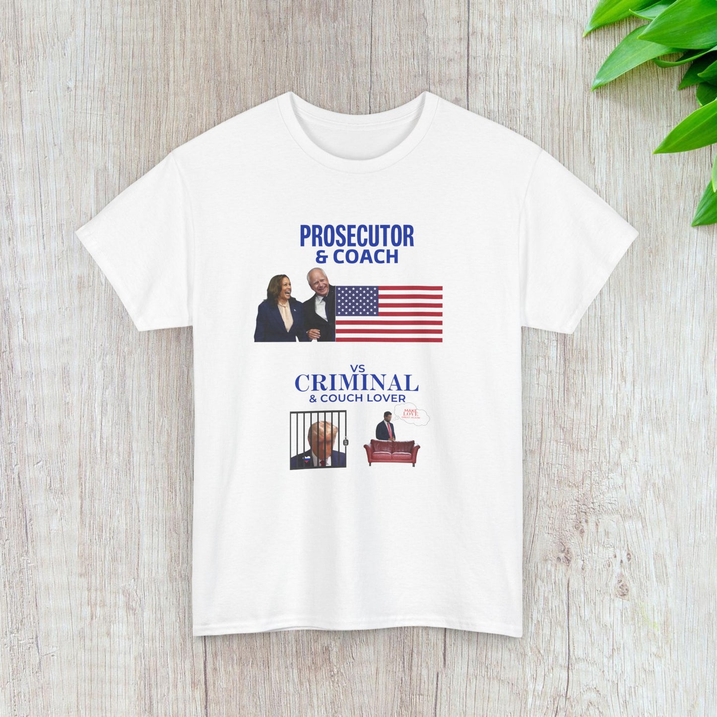 Prosecutor & Coach vs Criminal & Couch Lover Shirt- Harris Walz Tee-  Democrat Presidential Election T-Shirt