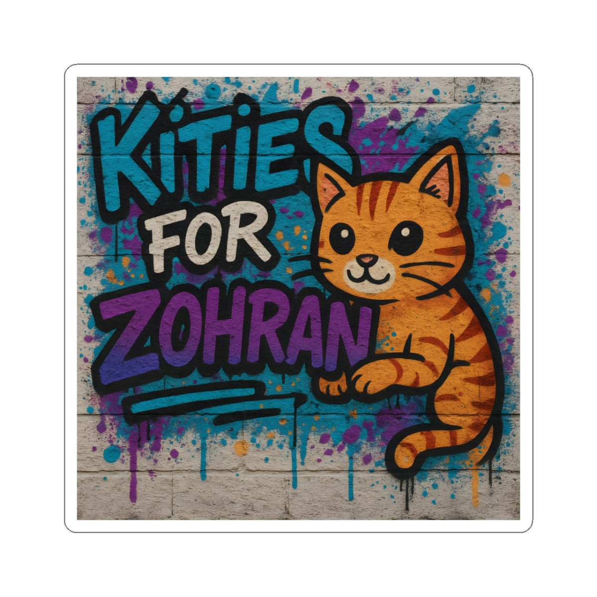 Political Sticker Kitties for Zohran Mamdani Merch NYC New York City Mayor 2025 Decal FDT Anti-Fascism Resistance Decal Social Democrat