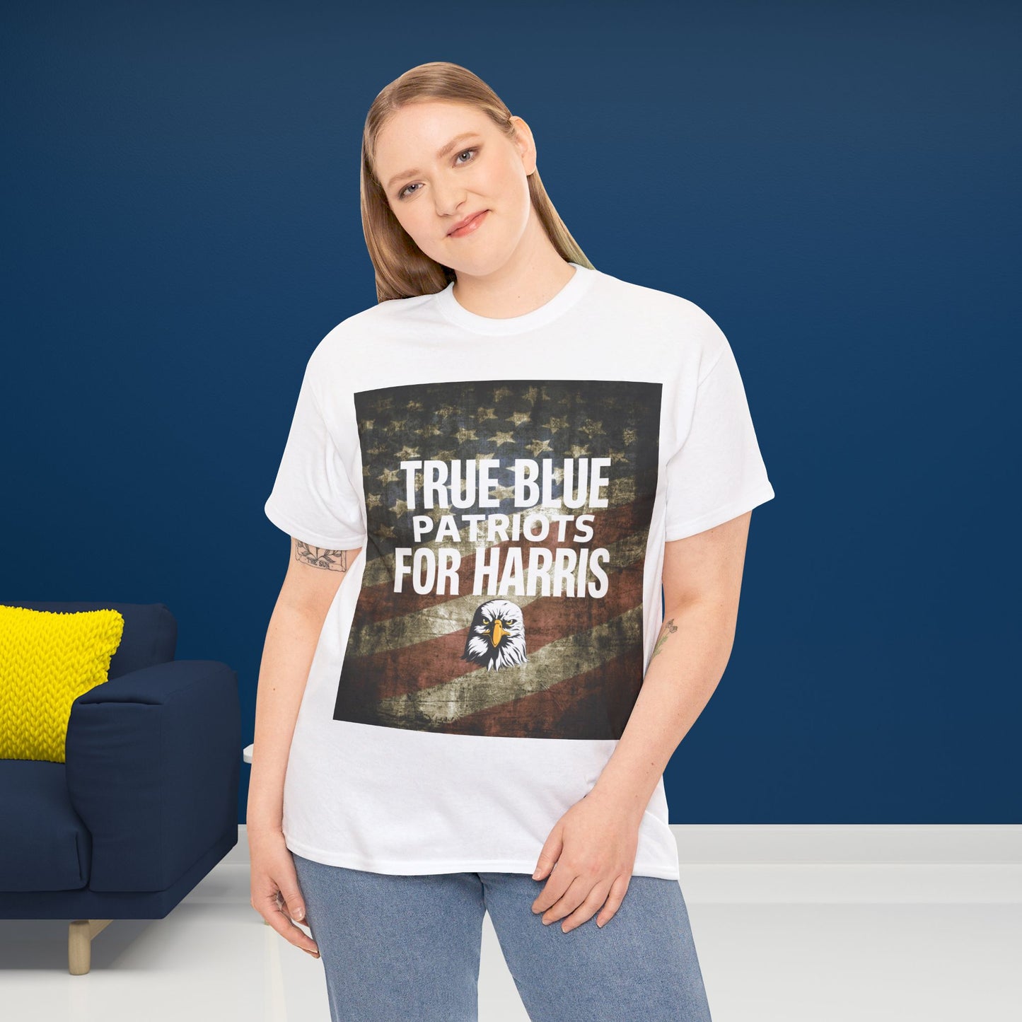 True Blue Patriots for Harris Shirt- Save Democracy Tee- Democrat Presidential Election T-Shirt