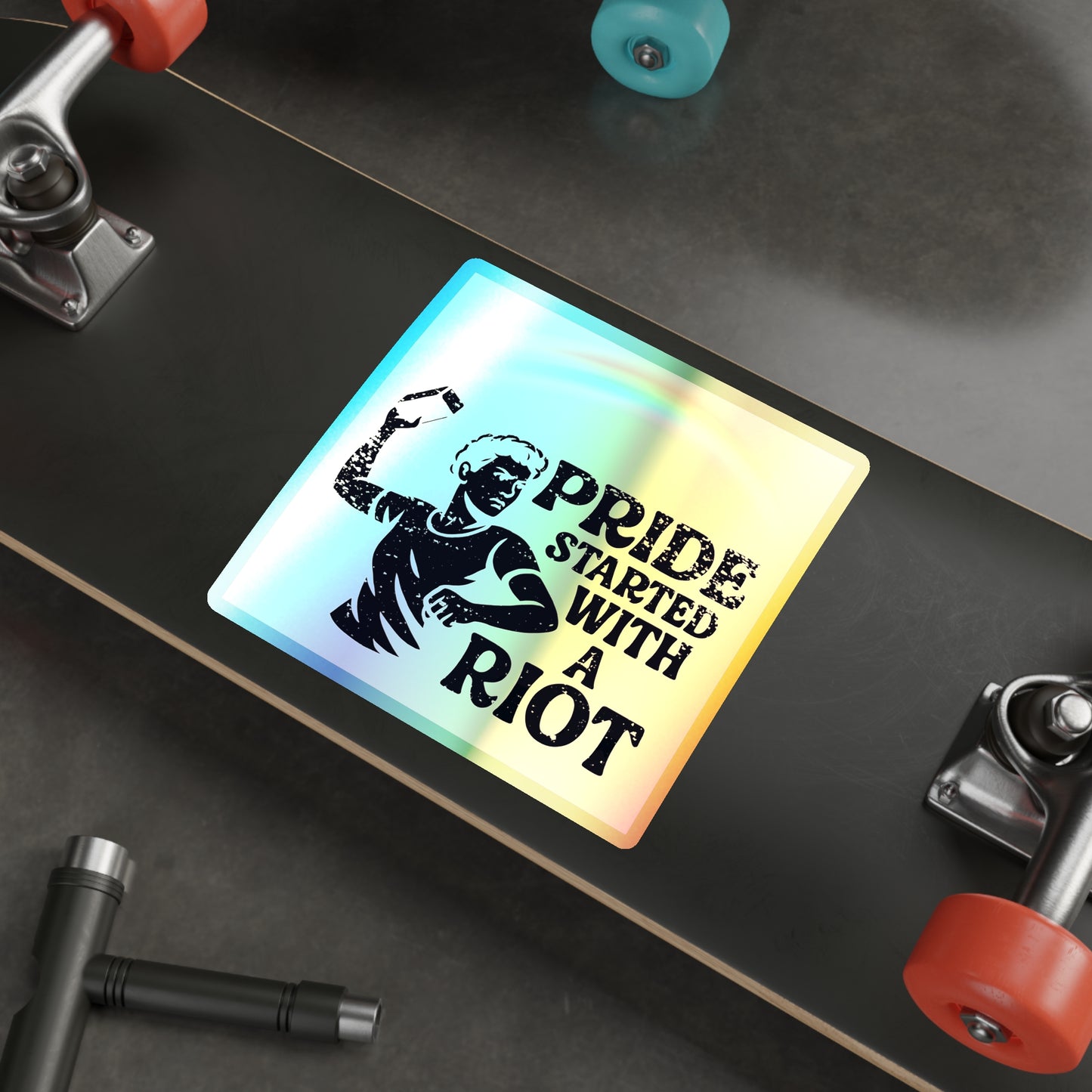 Holographic Sticker LGBT Stonewall Protest Decal Water Bottle LGBTQ Queer Lesbian Bisexual Trans Gay Pride Merch LGBTQIA Holograph Adhesive