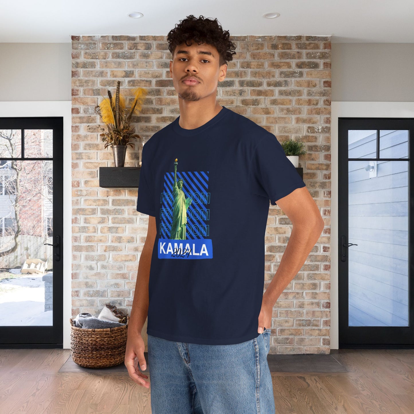 Statue of Liberty Kamala 2024 Freedom Shirt- Vote Blue T-Shirt- Democrat Presidential Election T-Shirt- Save Democracy Shirt