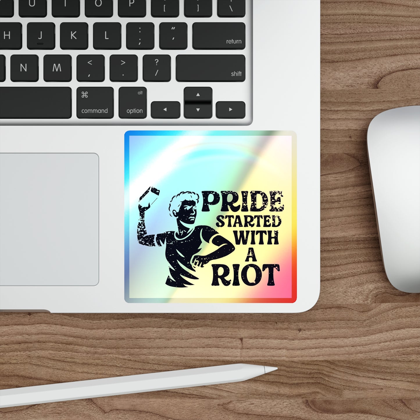 Holographic Sticker LGBT Stonewall Protest Decal Water Bottle LGBTQ Queer Lesbian Bisexual Trans Gay Pride Merch LGBTQIA Holograph Adhesive
