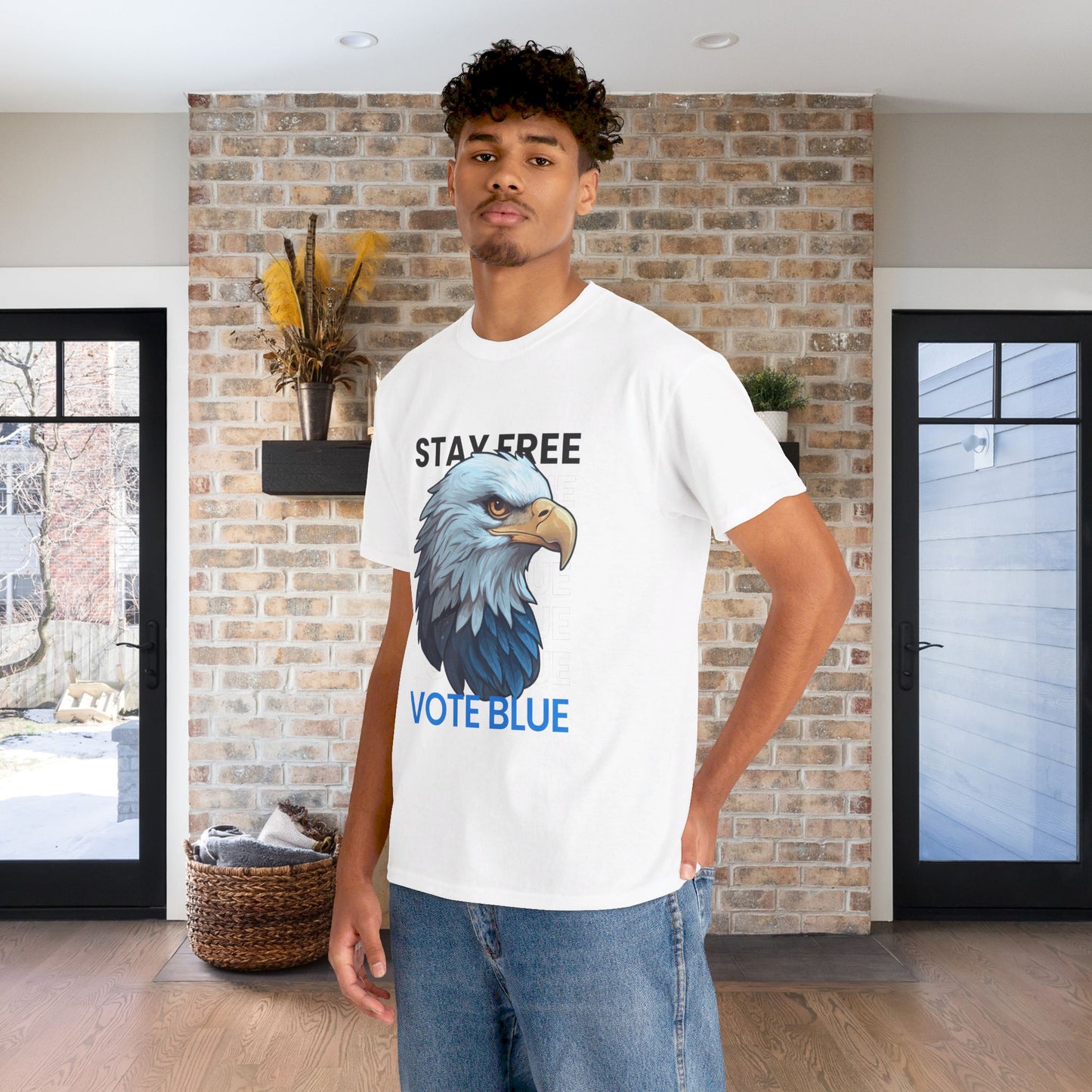 Stay Free Vote Blue Shirt- Freedom Tee-  Democrat Presidential Election T-Shirt