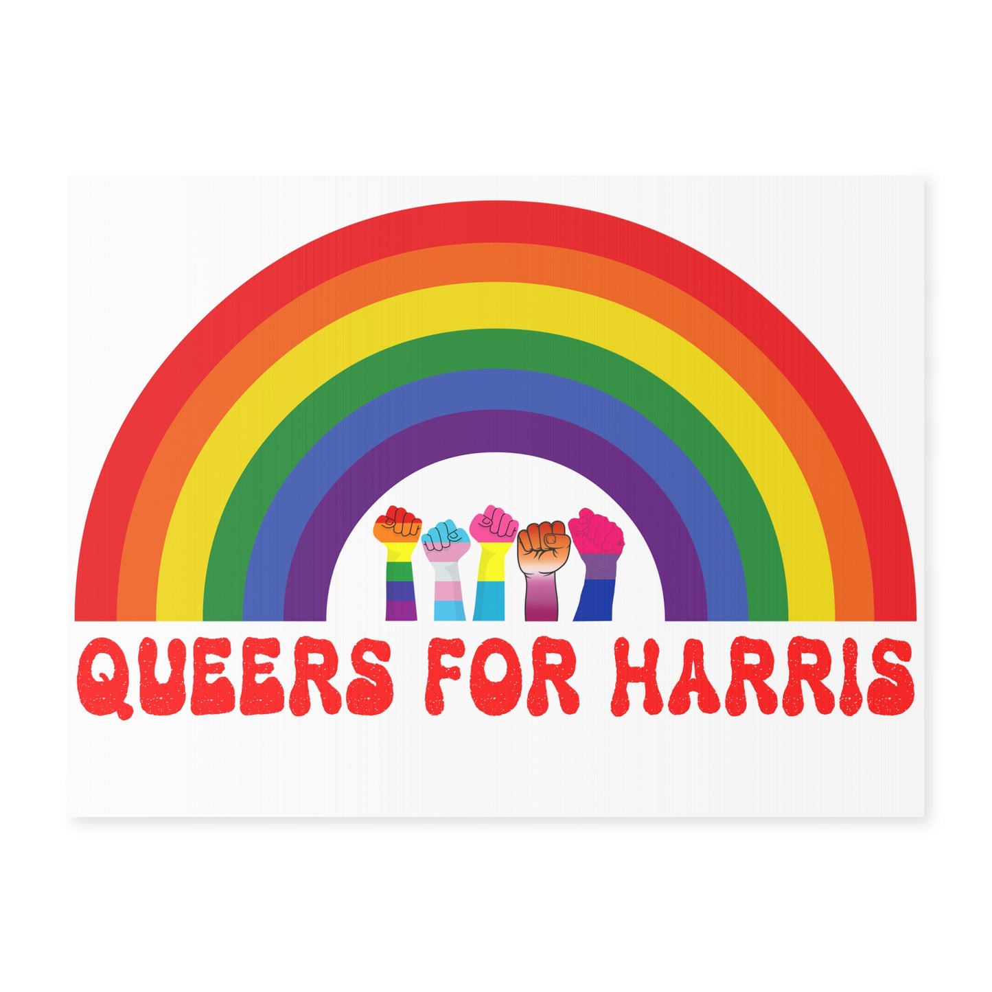 Queers For Harris Sign - Kamala Harris Yard Sign - Patriotic Election Political Decor