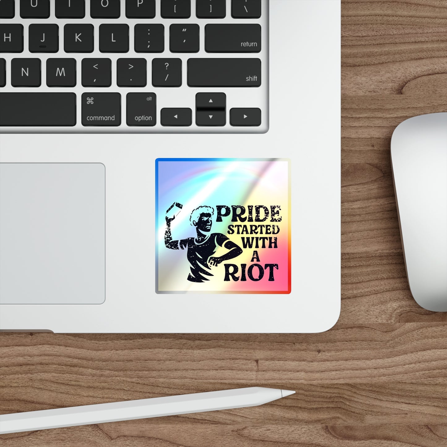 Holographic Sticker LGBT Stonewall Protest Decal Water Bottle LGBTQ Queer Lesbian Bisexual Trans Gay Pride Merch LGBTQIA Holograph Adhesive