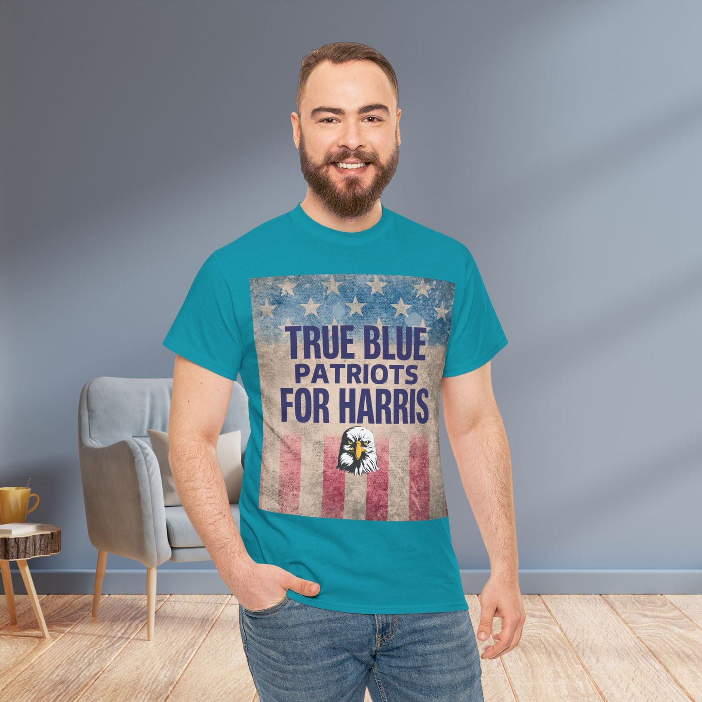 True Blue Patriots for Harris Shirt- Save Democracy Tee- Democrat Presidential Election T-Shirt