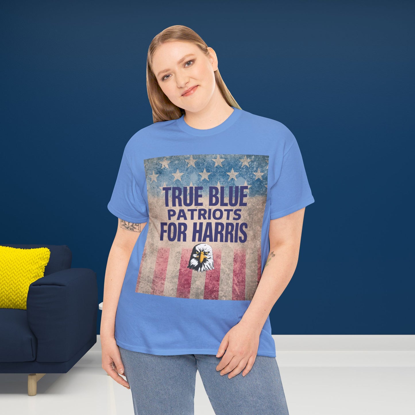 True Blue Patriots for Harris Shirt- Save Democracy Tee- Democrat Presidential Election T-Shirt