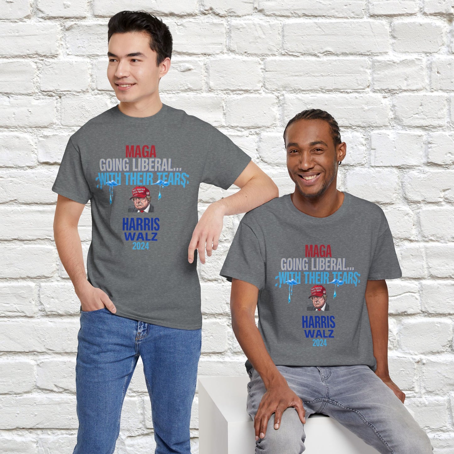 MAGA Going Liberal With Their Tears Shirt- Harris Walz Tee-  Democrat Presidential Election T-Shirt