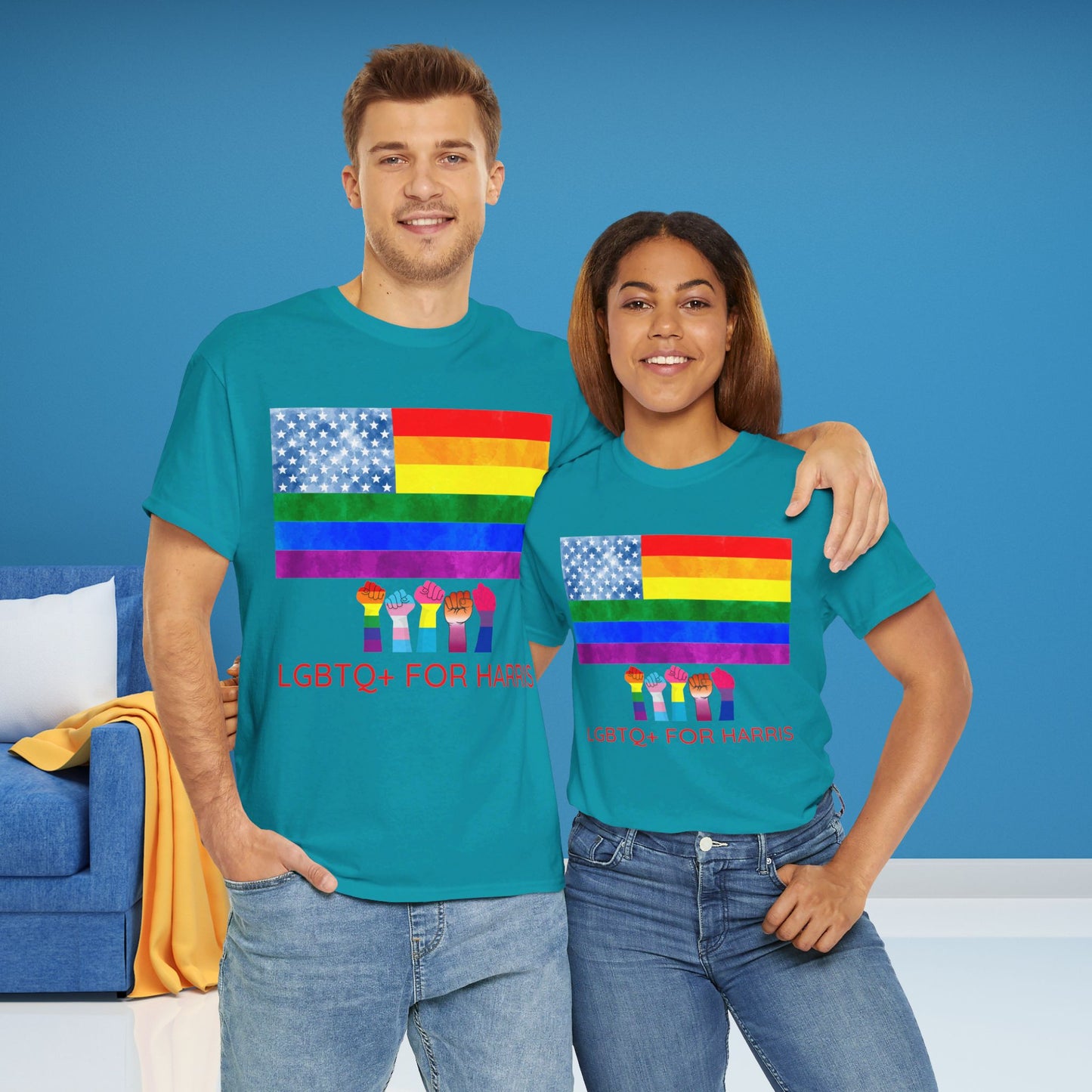 LGBTQ+ for Harris Shirt- Queer for Harris Tee-  Democrat Presidential Election T-Shirt