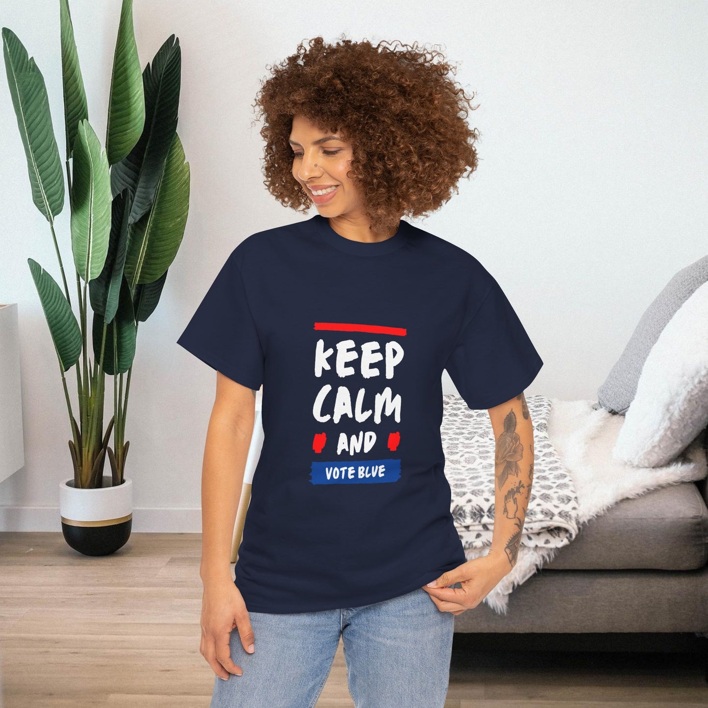 Keep Calm and Vote Blue Shirt- Save Democracy Tee- Democrat Presidential Election T-Shirt