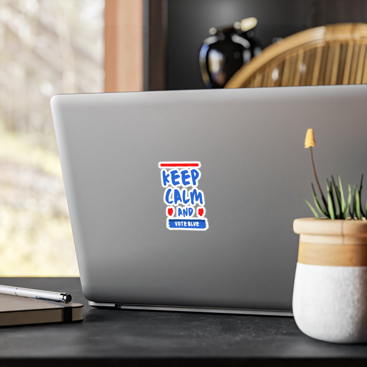 Keep Calm and Vote Blue Kiss-Cut Vinyl Decals - Save Democracy Freedom Decal