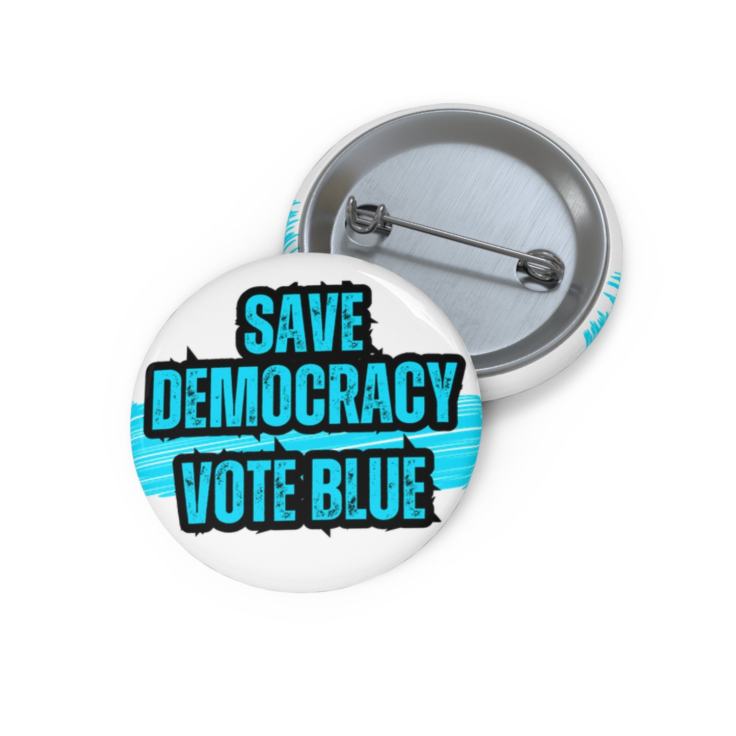 Save Democracy Pin Button - Vote Blue Pin Button