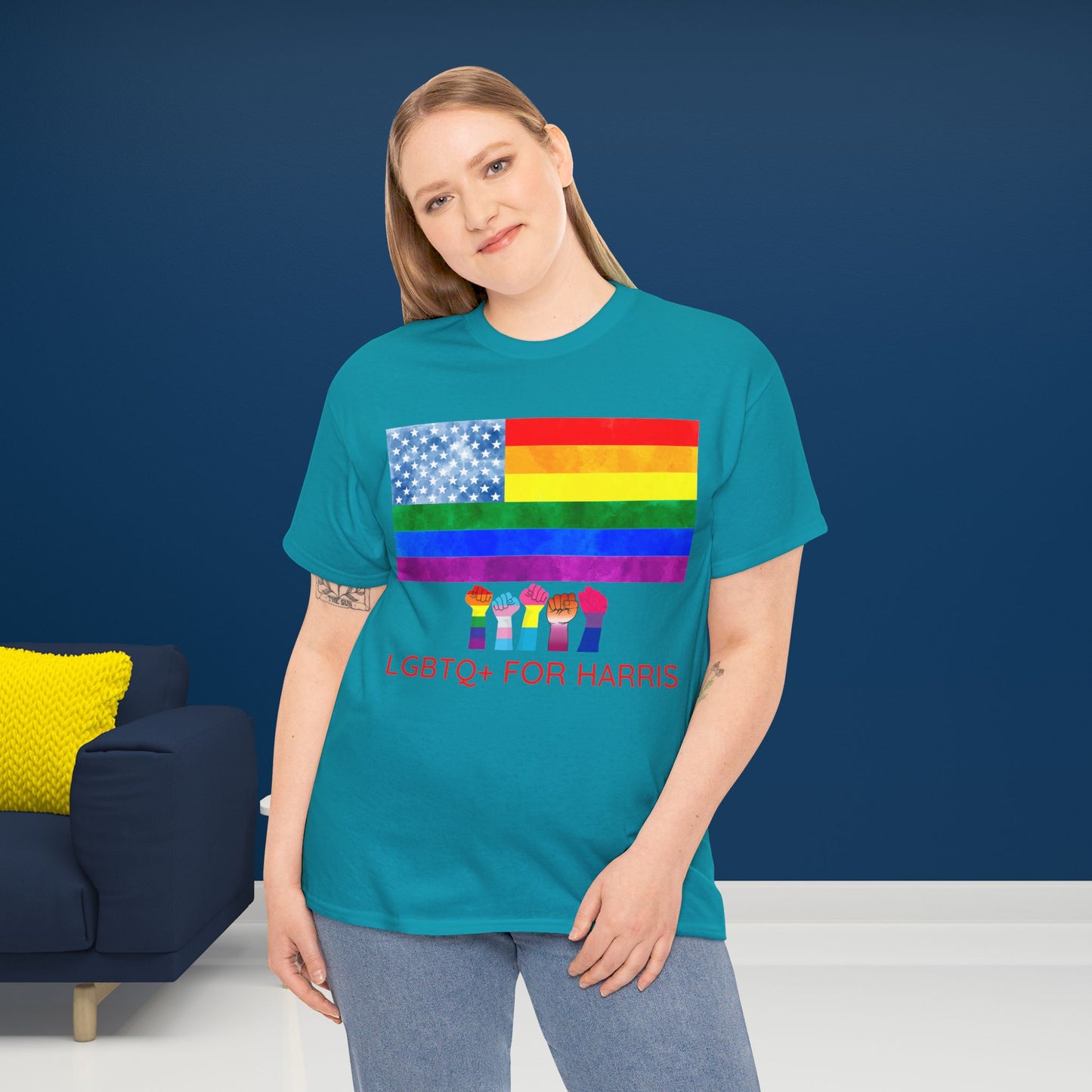 LGBTQ+ for Harris Shirt- Queer for Harris Tee-  Democrat Presidential Election T-Shirt