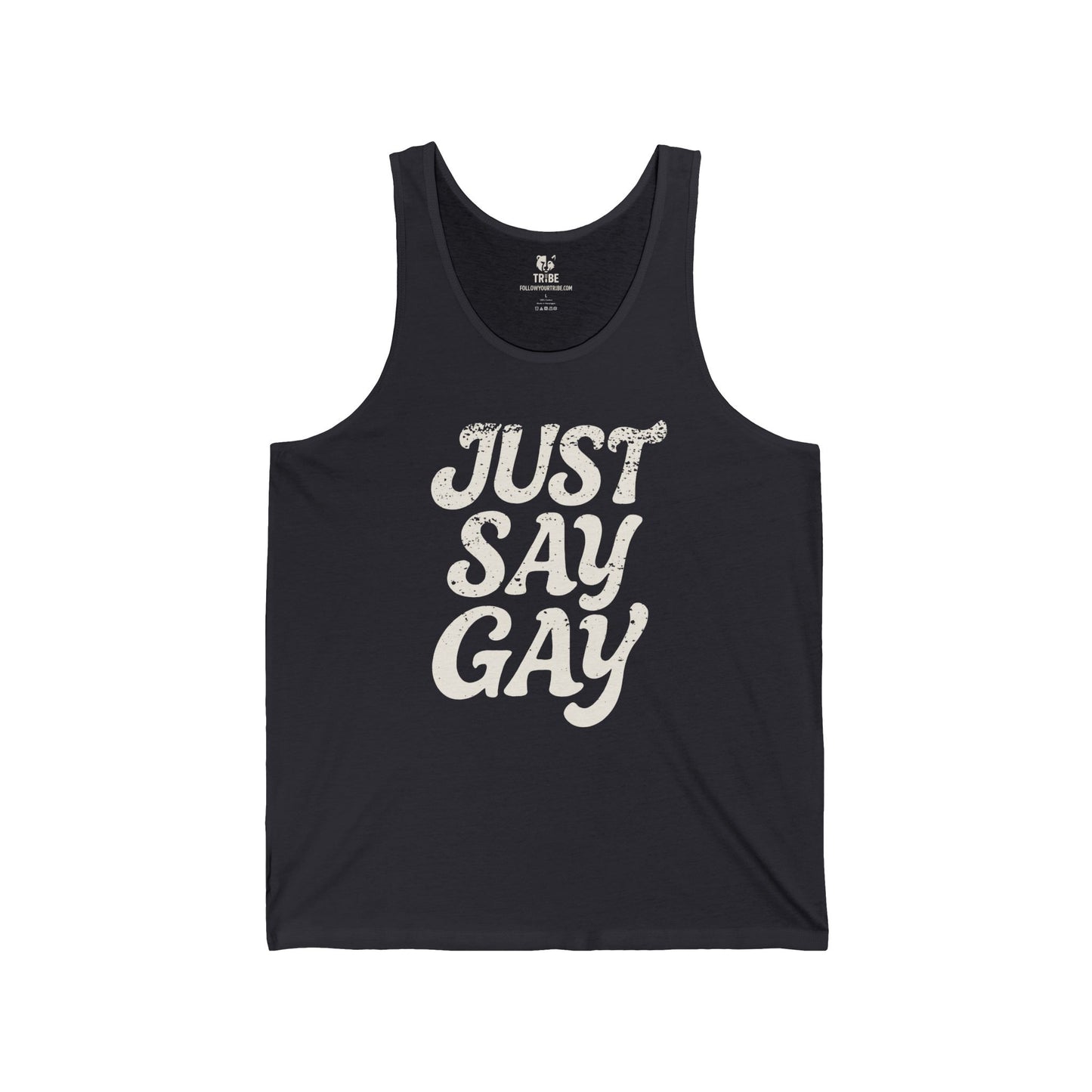 Just Say Gay Protest Tank Top Social Justice Shirt LGBTQ Tank Anti-Fascism Gear Resist Top Queer Gay Lesbian Bisexual Transgender Apparel