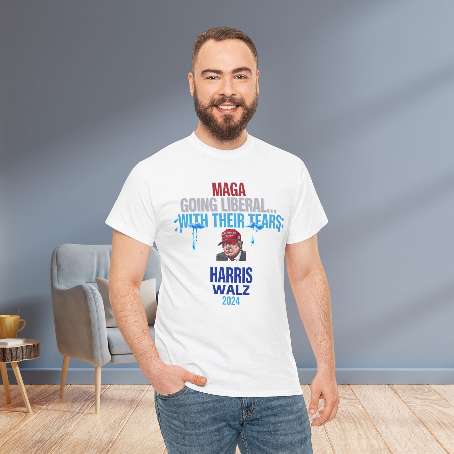 MAGA Going Liberal With Their Tears Shirt- Harris Walz Tee-  Democrat Presidential Election T-Shirt