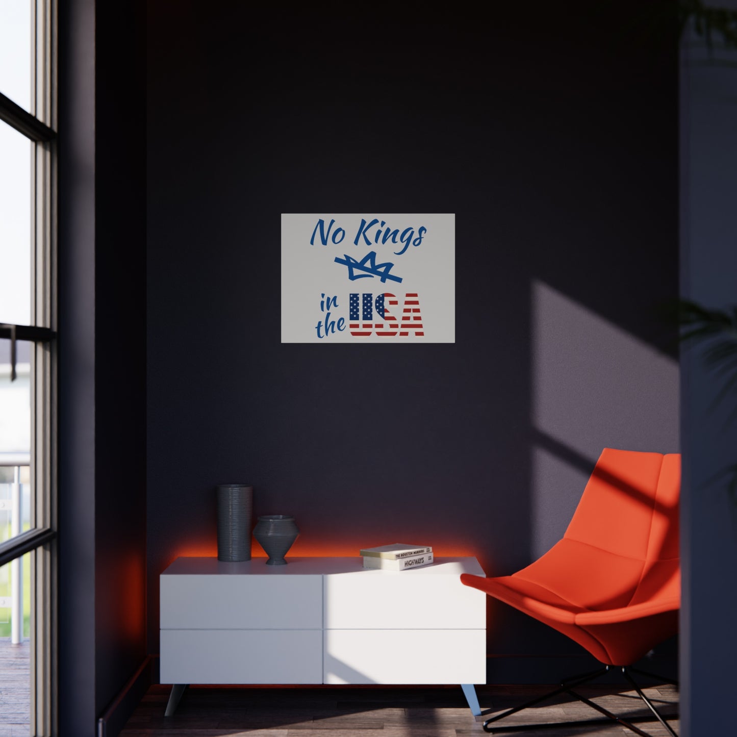 Protest Sign No Kings in the USA Activist Foam Poster Board Political 24x18 & 18x12 Signage Placard FDT Anti Trump Social Justice Banner