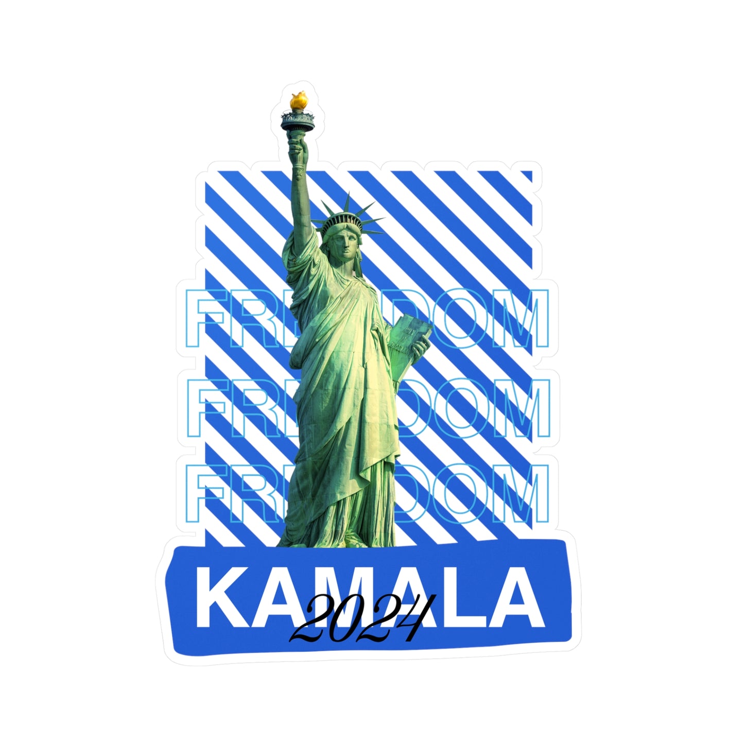 Statue of Liberty Freedom Kamala 2024 Kiss-Cut Vinyl Decals - Save Democracy Freedom Decal