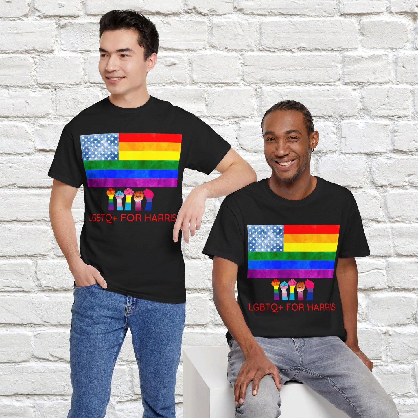 LGBTQ+ for Harris Shirt- Queer for Harris Tee-  Democrat Presidential Election T-Shirt