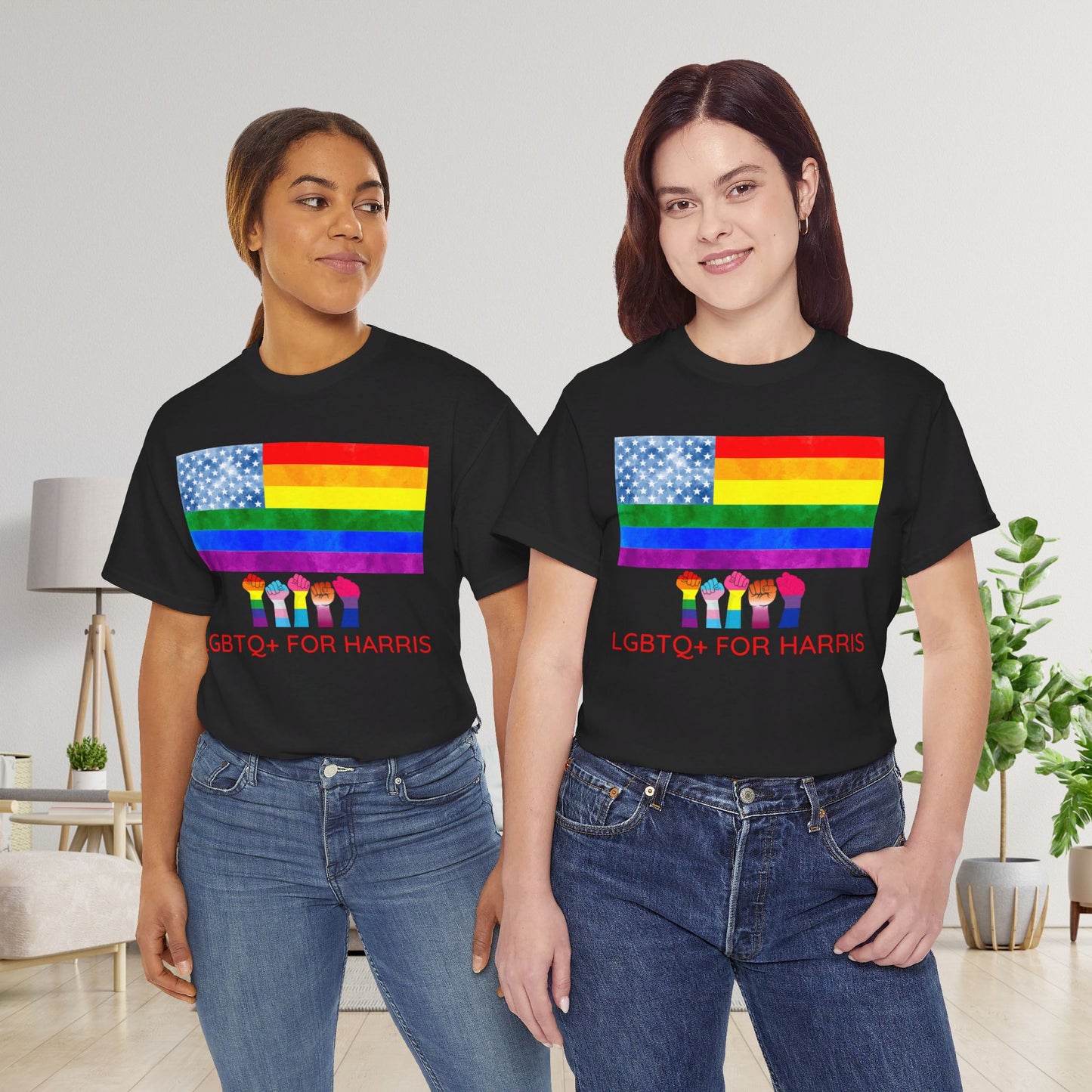 LGBTQ+ for Harris Shirt- Queer for Harris Tee-  Democrat Presidential Election T-Shirt