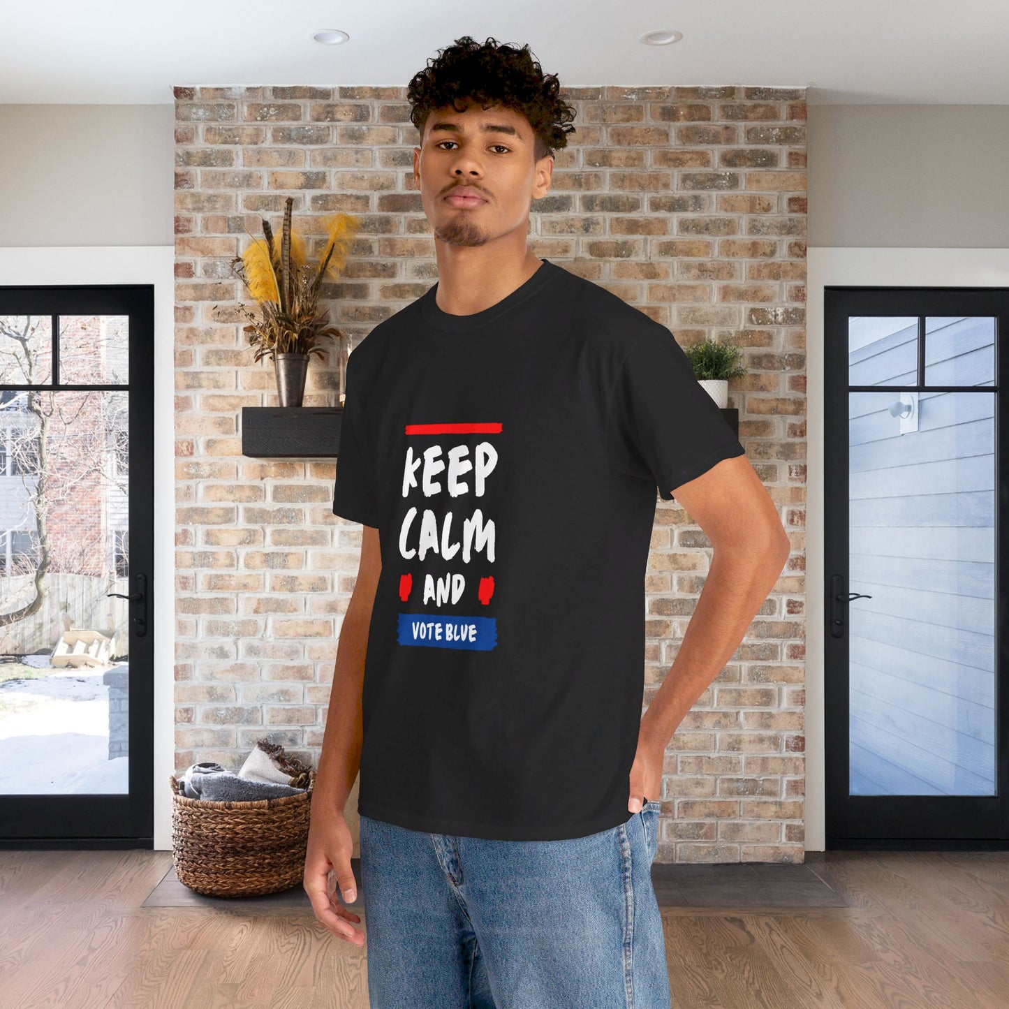 Keep Calm and Vote Blue Shirt- Save Democracy Tee- Democrat Presidential Election T-Shirt