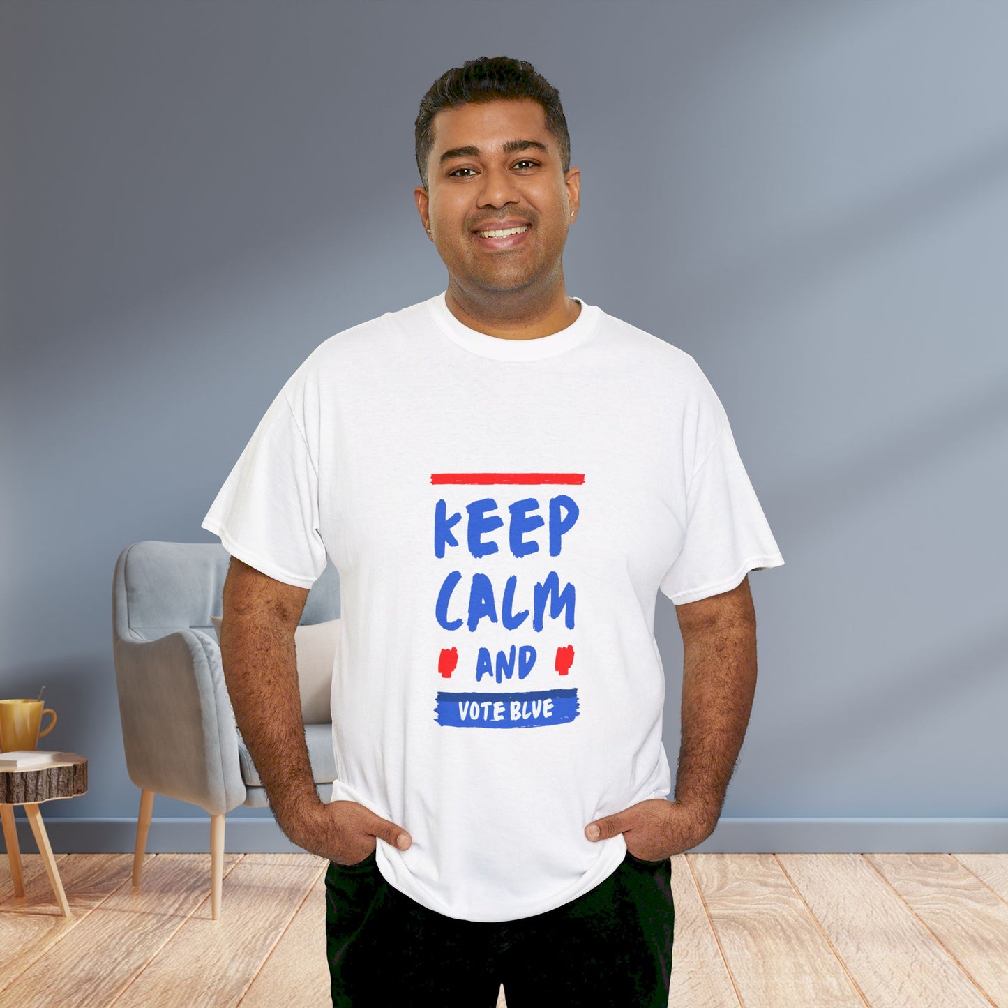 Keep Calm and Vote Blue Shirt- Save Democracy Tee- Democrat Presidential Election T-Shirt