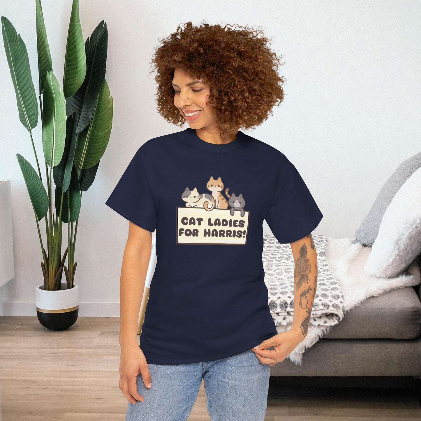 Cat Ladies for Harris Shirt- Cat Ladies Tee-  Witty Democrat Presidential Election T-Shirt