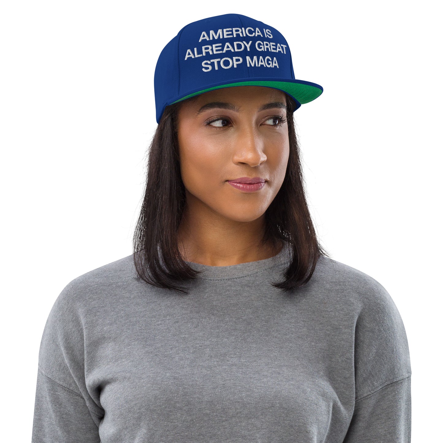 "Stop MAGA! America is Already Great" Snapback Hat