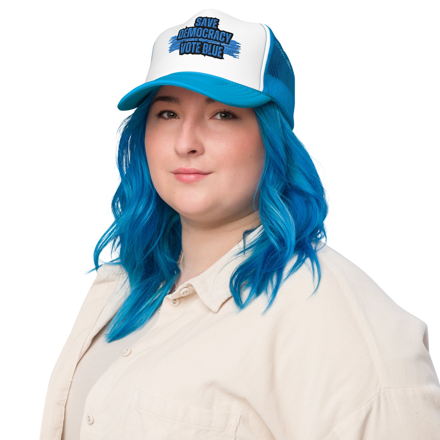 Save Democracy Vote Blue Trucker Hat